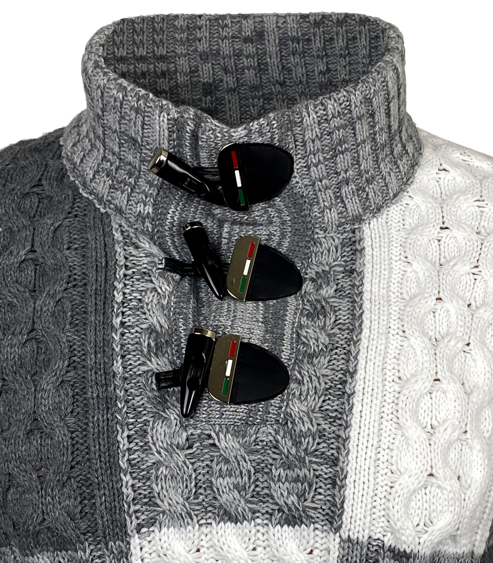 Subliminal - Jersey para hombre, cuello alto, malla grande, invierno BX51112