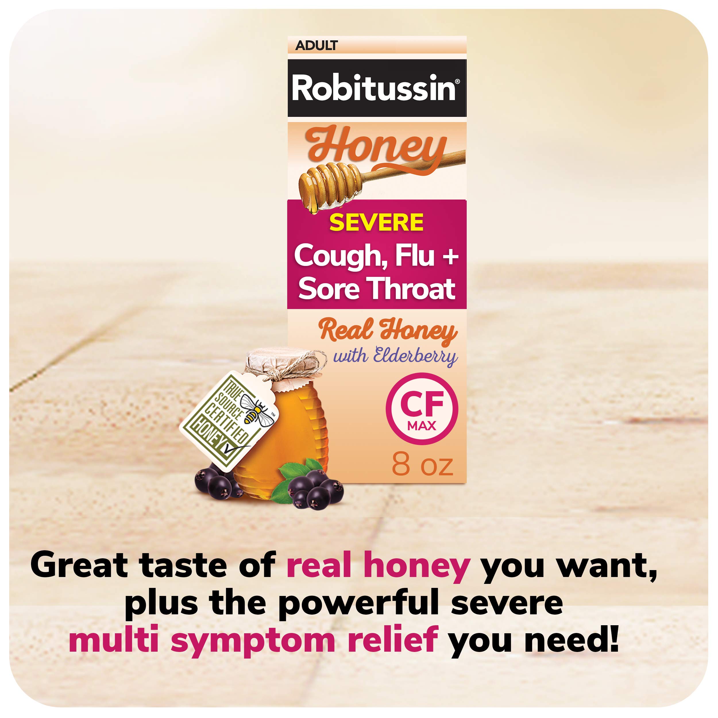 Buy Robitussin Honey CF Max Day Adult Syrup for Severe Cough, Sore