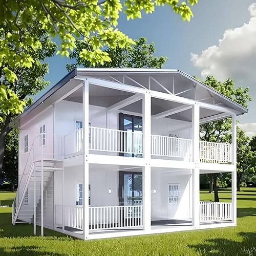 Tiny Homes for Sale Prefab, 2 Story Luxury 20ft 40ft Expandable Container Houses to Live in for Adults with 2–5 Bedrooms Fully Equipped Bathroom Kitchen Modular Fodable Home Villa Mobile Granny Flat