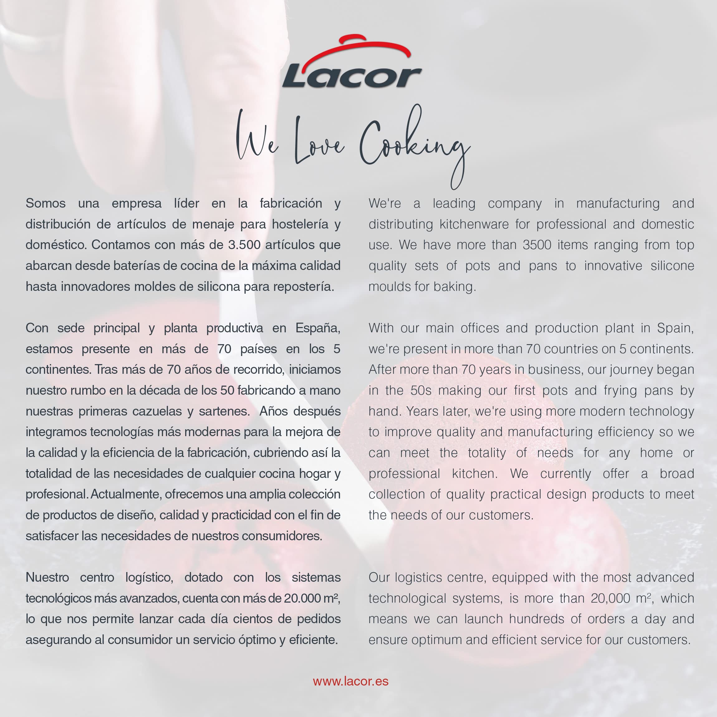 Lacor - 63929 - Pince en acier inoxydable et silicone - Couleur noire - Finition en acier satiné - Ergonomique - Nettoyage facile - Passe au lave- vaisselle - Résistant jusqu'à 250 °C - 40 cm