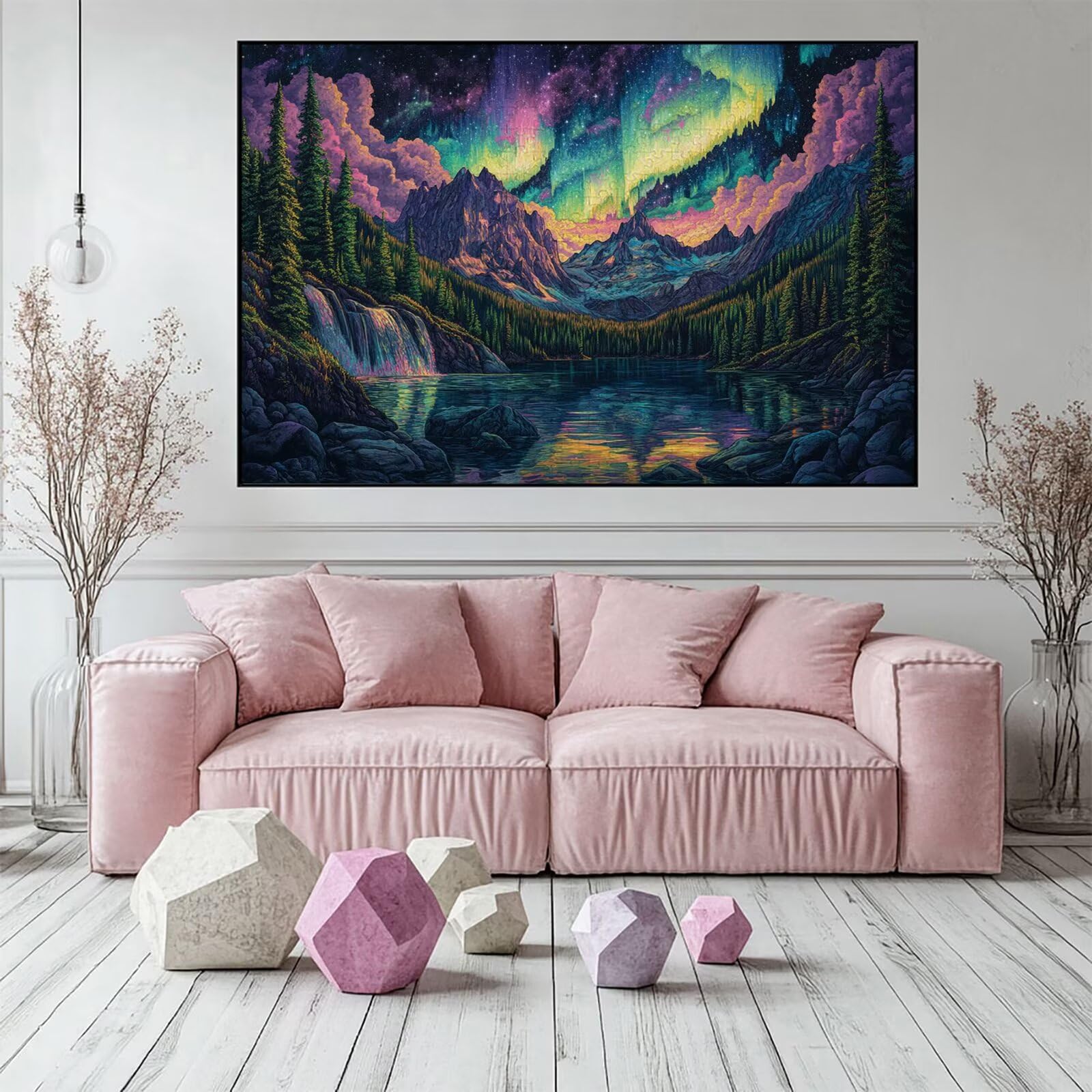 Puzzle 4000 elementów górskie puzzle dla dorosłych jezioro 141 x 87 cm Unikalne rzemiosło klasyczne 3D drewniane układanki do rodzinnych gier aktywnych, układanka do samodzielnego wykonania nawet do