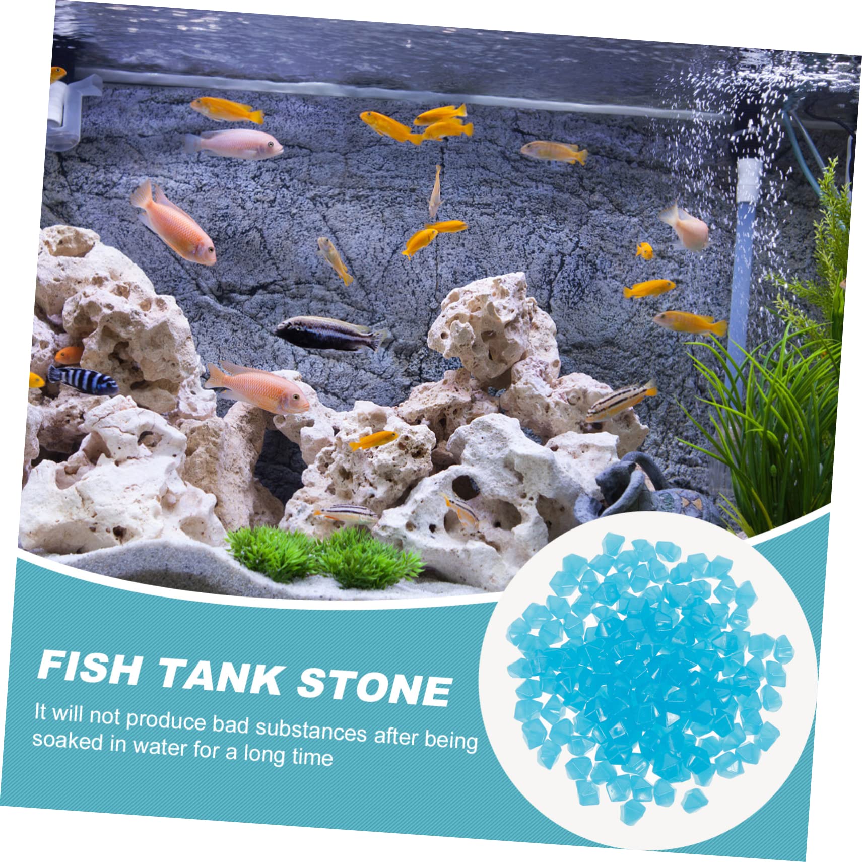 CIYODO 400Pcs Glow Dark Pebbles Luminous Stones for Fish Tank Decorations Aquarium Aquascaping Garden Pathways Crafting Glow Rocks