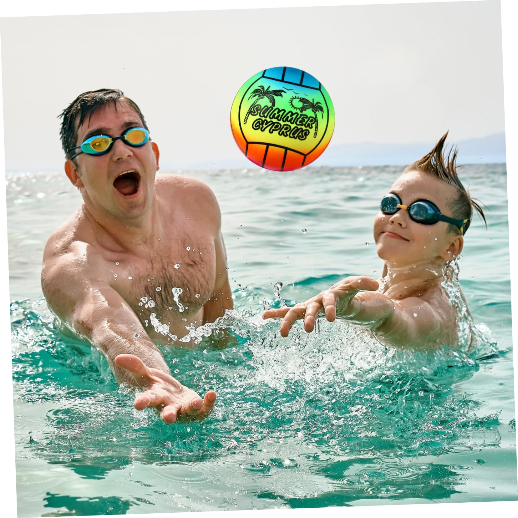 Toyvian Regenbogen Wasserball, 16cm Elastischer Strandball aus weichem PVC Bunter Softball für Kinder Spielzeug für Pool Party Garten Indoor Outdoor Spielplatz Weicher Gummiball für Kinder