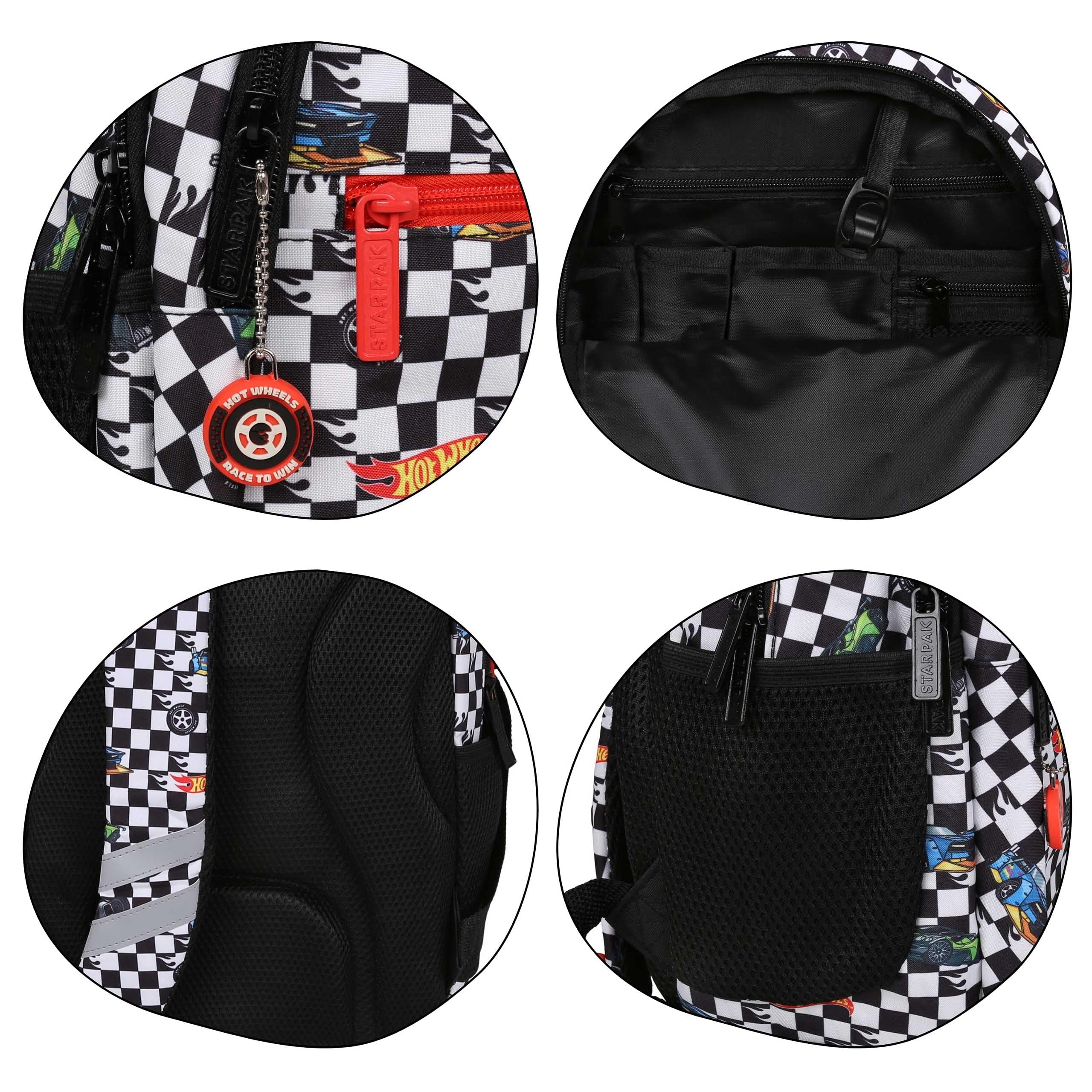 sarcia.eu Hot Wheels Mochila escolar acolchada para niño, con reflectores, 3 compartimentos 40x29x20cm, 23l (Multicolor Hot Wheels)