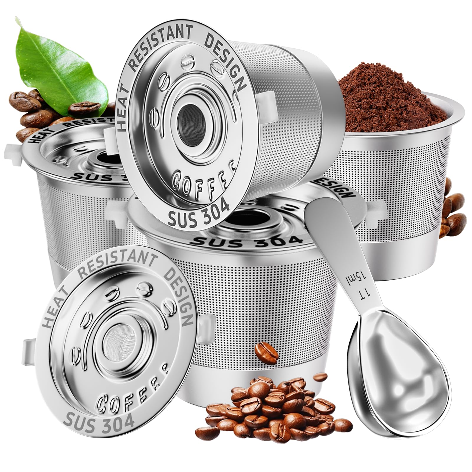4 Pack Reusable K Cups Coffee Pods for Keurig 1 0 Stainless Steel Reusable Coffee Pods for Keurig