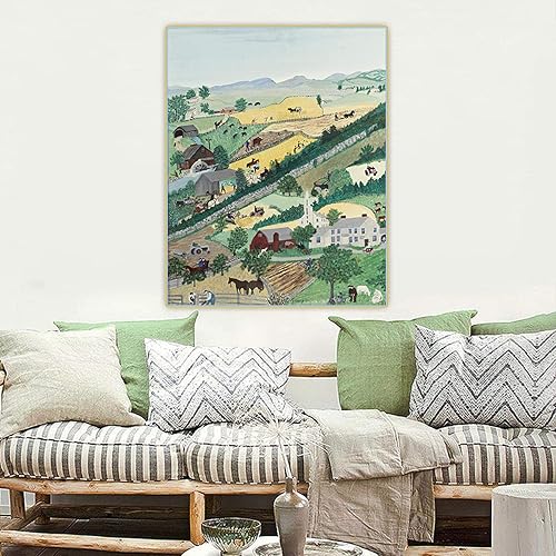 Miniatura 5 de Lienzo impresiones abuela Moisés Anna Mary Robertson "Valle" lienzo arte de la pared sala de estar decoración del hogar imagen 7.9x9.8 in sin marco