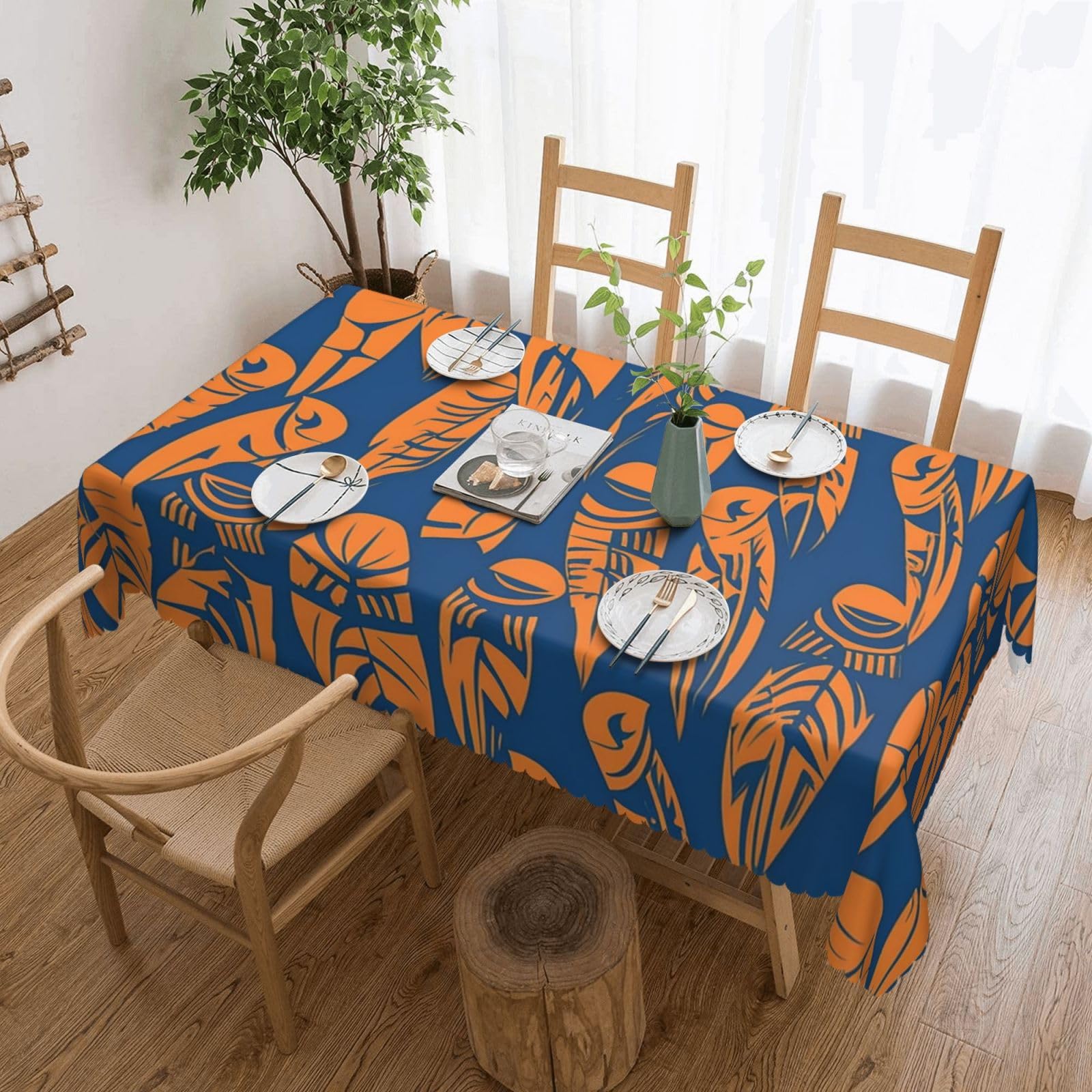 Nappe rectangulaire imperméable contre les taches d'huile lavable en machine