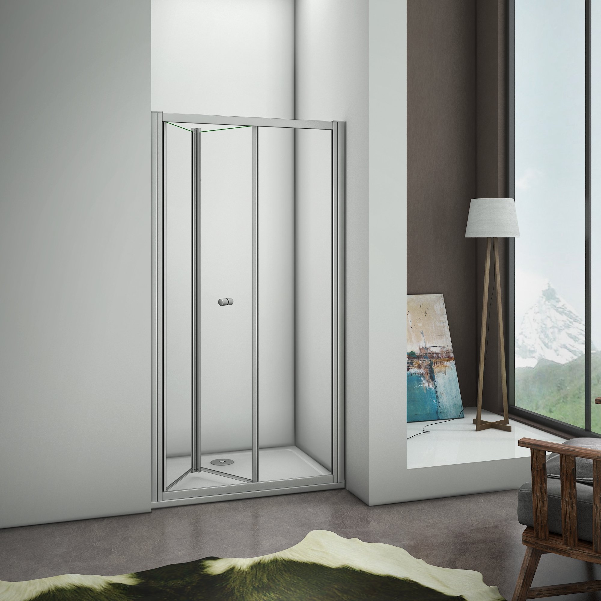 Mamparas Puerta Abatible Pantalla de Ducha 5mm cristal para 100x185cm