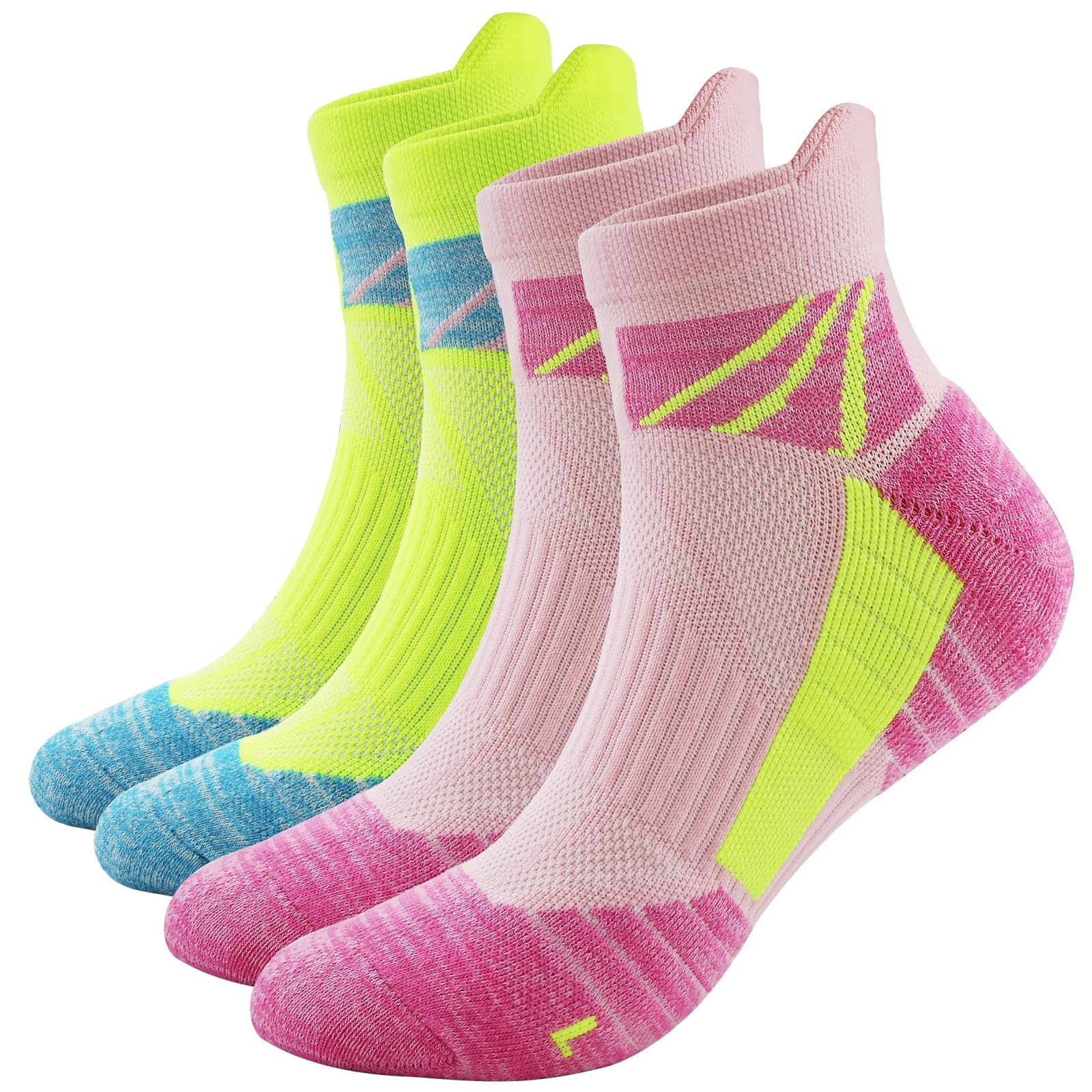 SHEKINIWomen's Running Socks Athletic Socks Cushioned Sports Trainer Socks Womens Anti-Blister Socks Breathable Wicking Arch Supports Socks
