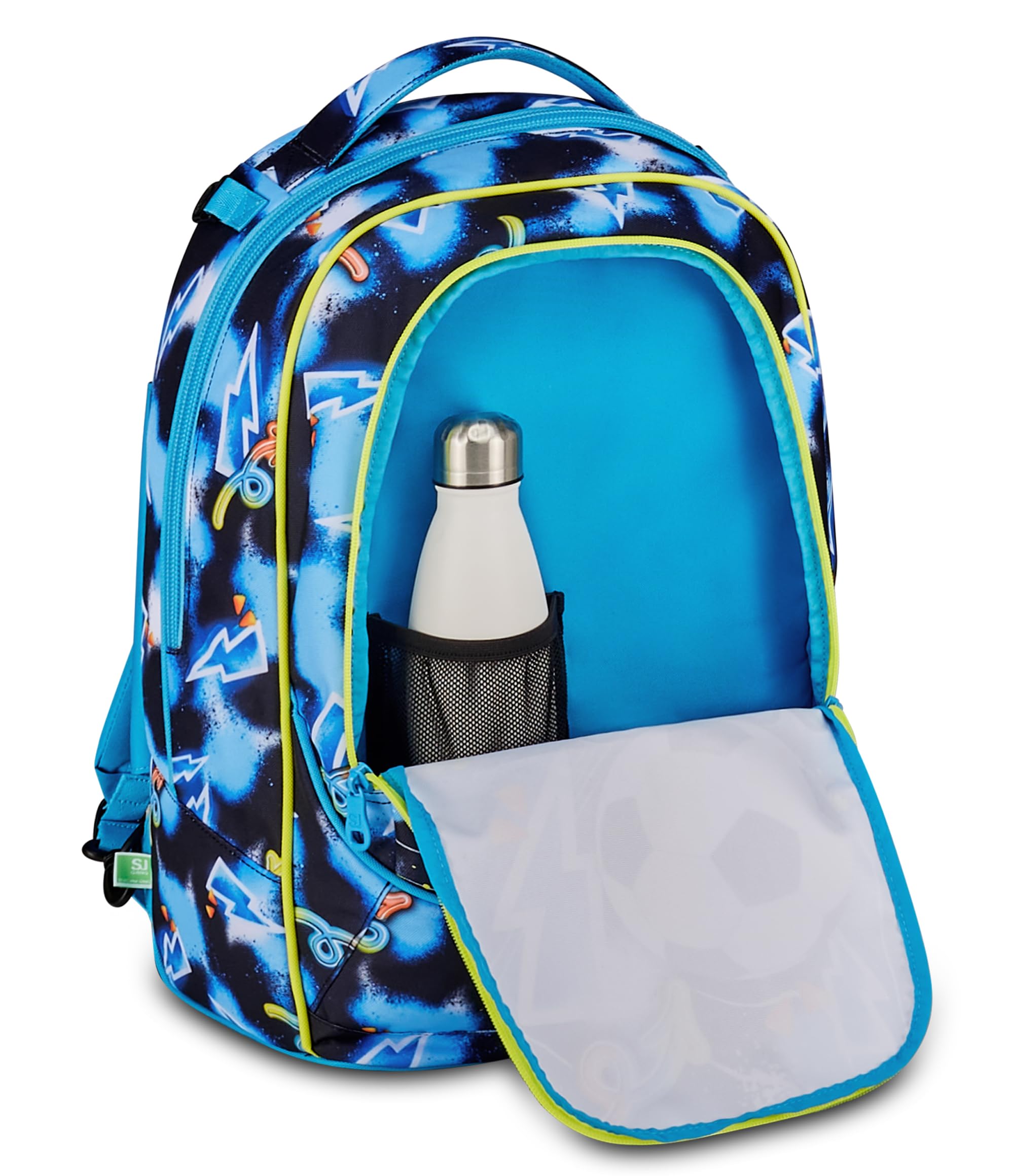 SJ GANG STYLE JAM GANG Trolley Jack 8 ruote GLOWGAME, Blu, 34L, Scomponibile, Cross-over System, 3 in 1, Spallacci a scomparsa, Tasca portaborraccia, Barra regolabile, Scuola elementare, Bambino