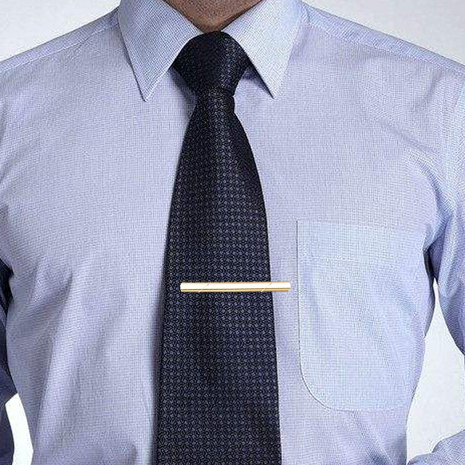 YADOCA 10-12 Pcs Pince à Cravate Classique pour Hommes Cravate Slim Tie Bar Set Business & Boîte Cadeau
