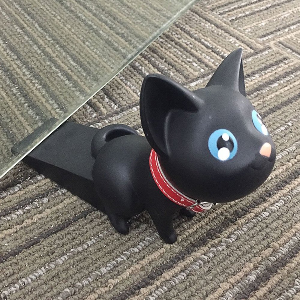 Cat Door Stopper Pet Doorstop Black