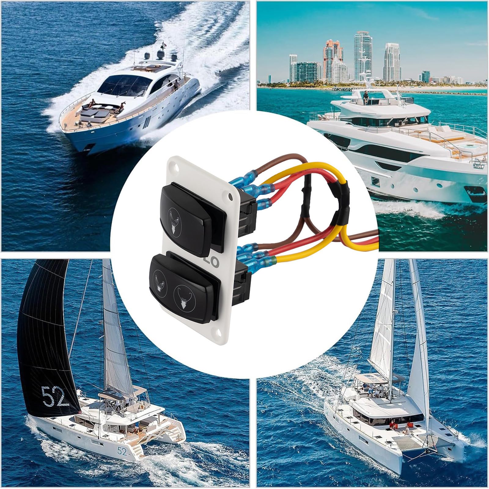Marine WC-Schalter Panel ABS 3-Wege-Steuerung mit starker Konstruktion und einfach zu bedienenden Upgrades für Yachtboot, Boot, Toilettensteuerung, Wechsel