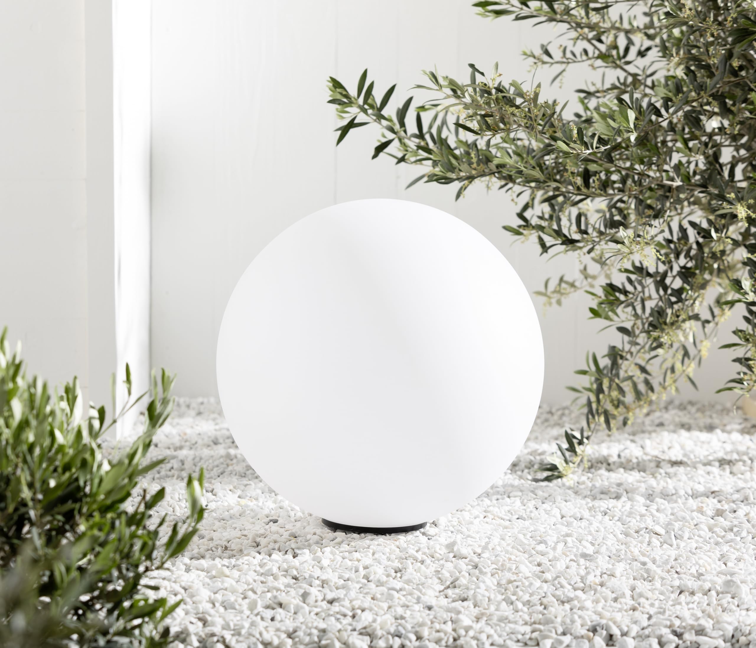 Dehner Sfera a energia Solare, Ø 40 cm, Effetto Vetro, Bianco