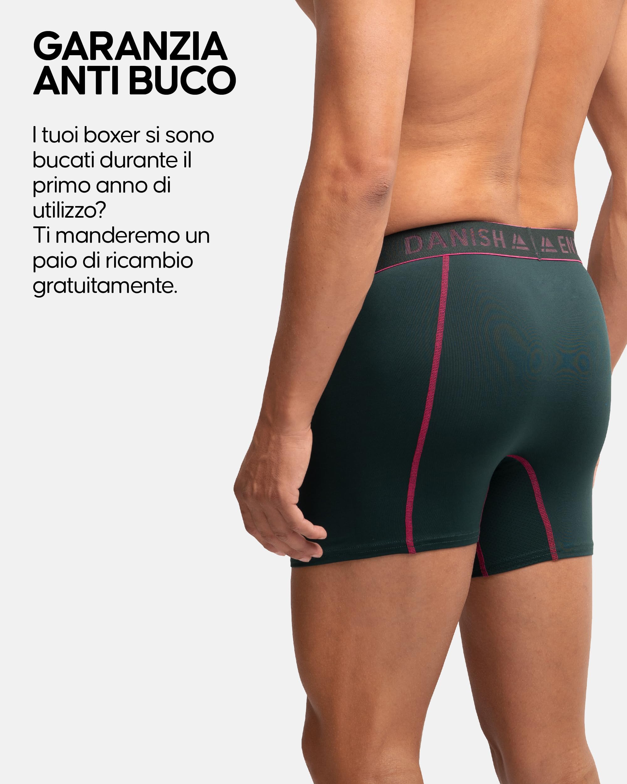 DANISH ENDURANCE Boxer Uomo Sportivi, Mutande Uomo Aderenti in Microfibra, Elasticizzato, Briefs per Sport da Uomo, 6 Paia