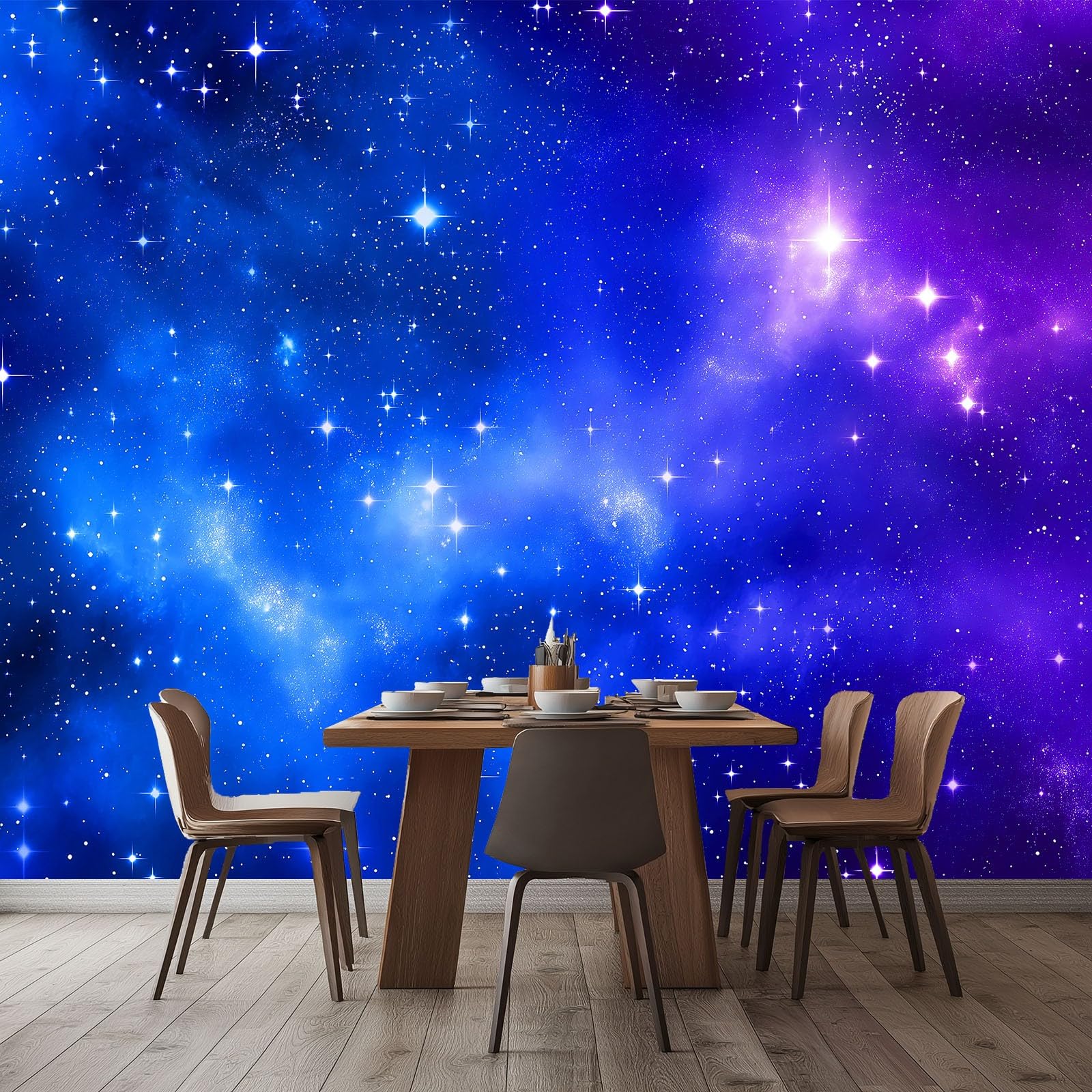 Carta da parati panoramica Stile Sogno con Cielo Stellato Galassia, 250 x 175 cm – Murale decorativo XXL, murale in TNT decorazione da muro per camera da letto, soggiorno o cameretta bambini