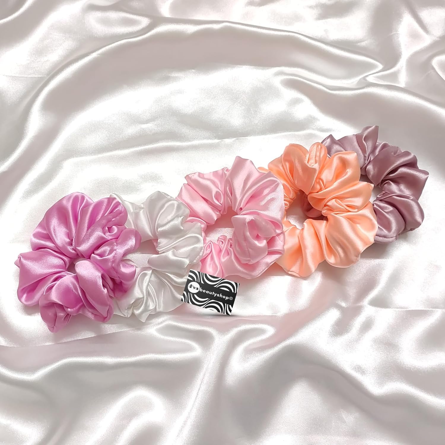 Premium ponytail holder for women, girls, siilk scruchies hairtie (Pinky)