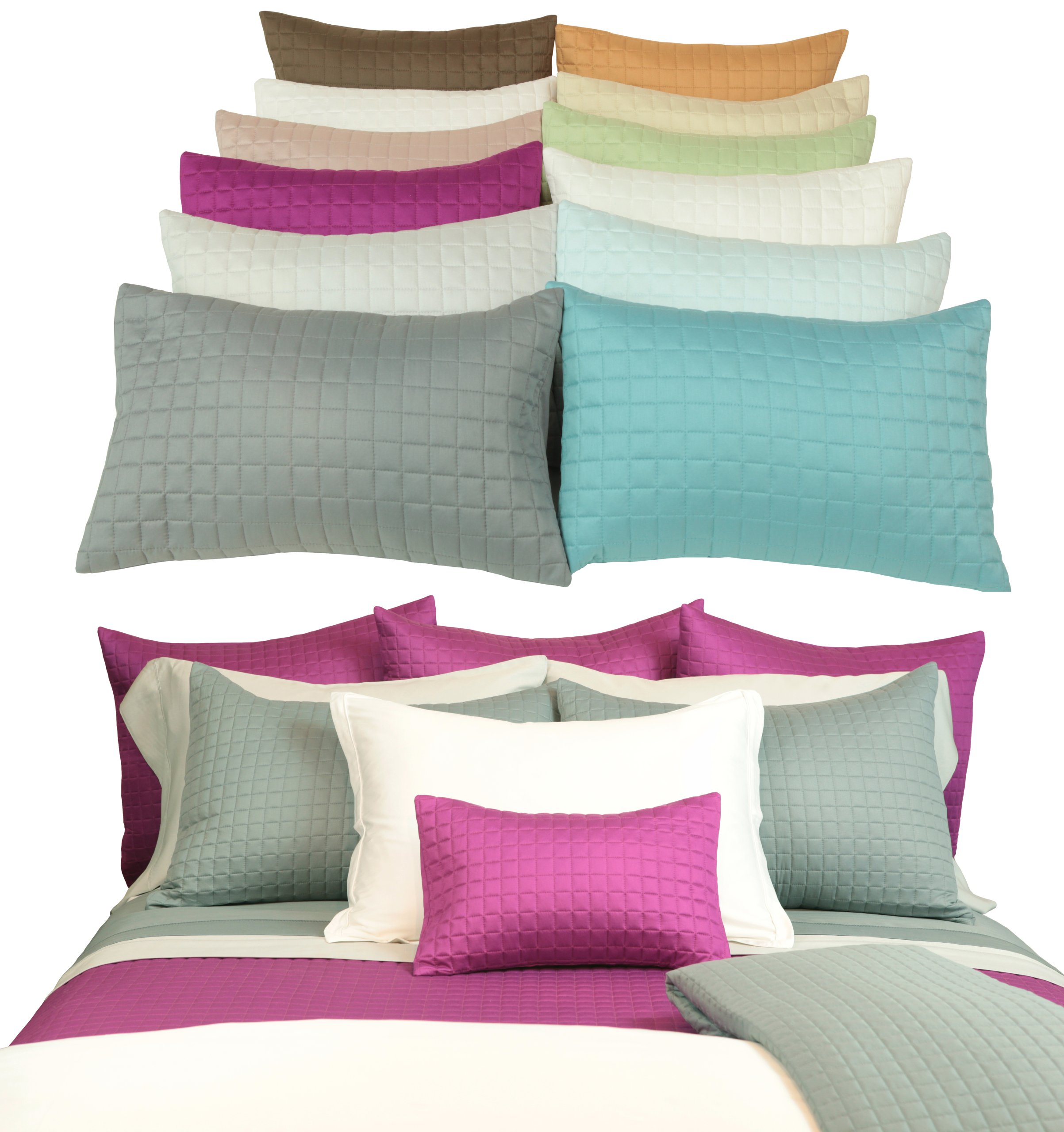 Home Source International 100% Rayon from Bamboo Box Shams Pair Standard Berry