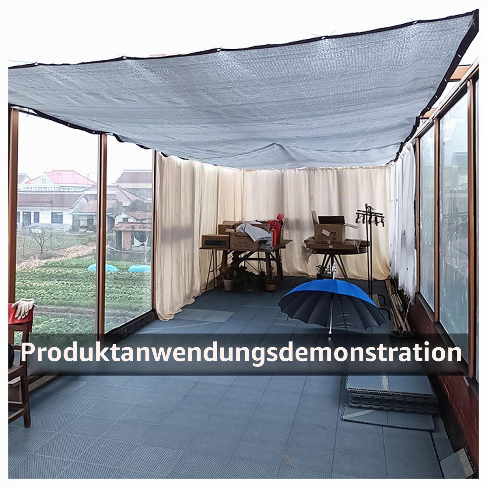 Alunetz Schattennetz Auto, Alu Folie Hitzeschutz Aludecke Alunetz Reduziert Hitze für Auto, Terrasse Sonnenschutz UV-Schutz Sonnenschutz Zelt Garten，für Hunde, Terrasse, Dachgeschoss (4x6M)