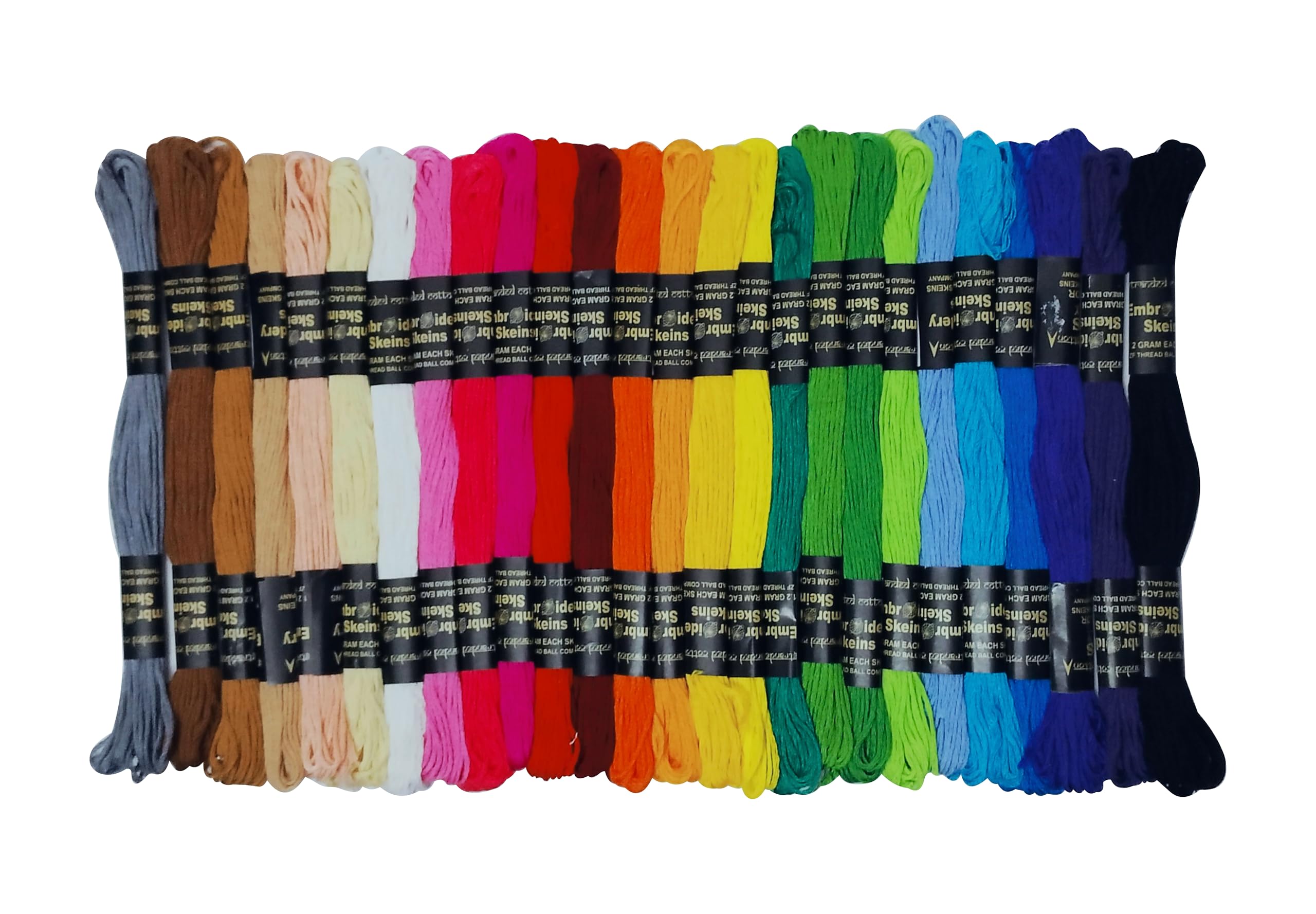 Cotton Embroidery Thread Skeins Floss for Hand Embroidery,Long Stitch,Cross Stitch,Friendship Bracelets,Art&Crafts&Other Decorative Purpose Each Skeins 7.5 Mtr 6 Ply.25 Color. Pack of(25)-image-40