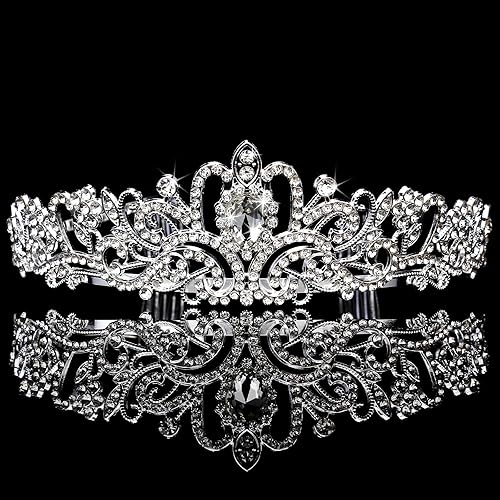 Miniatura 1 de CURASA Tiara de corona de princesa para mujeres, tiaras para niñas pequeñas, tiara Rapunzel corona de cristal, accesorios para el cabello para