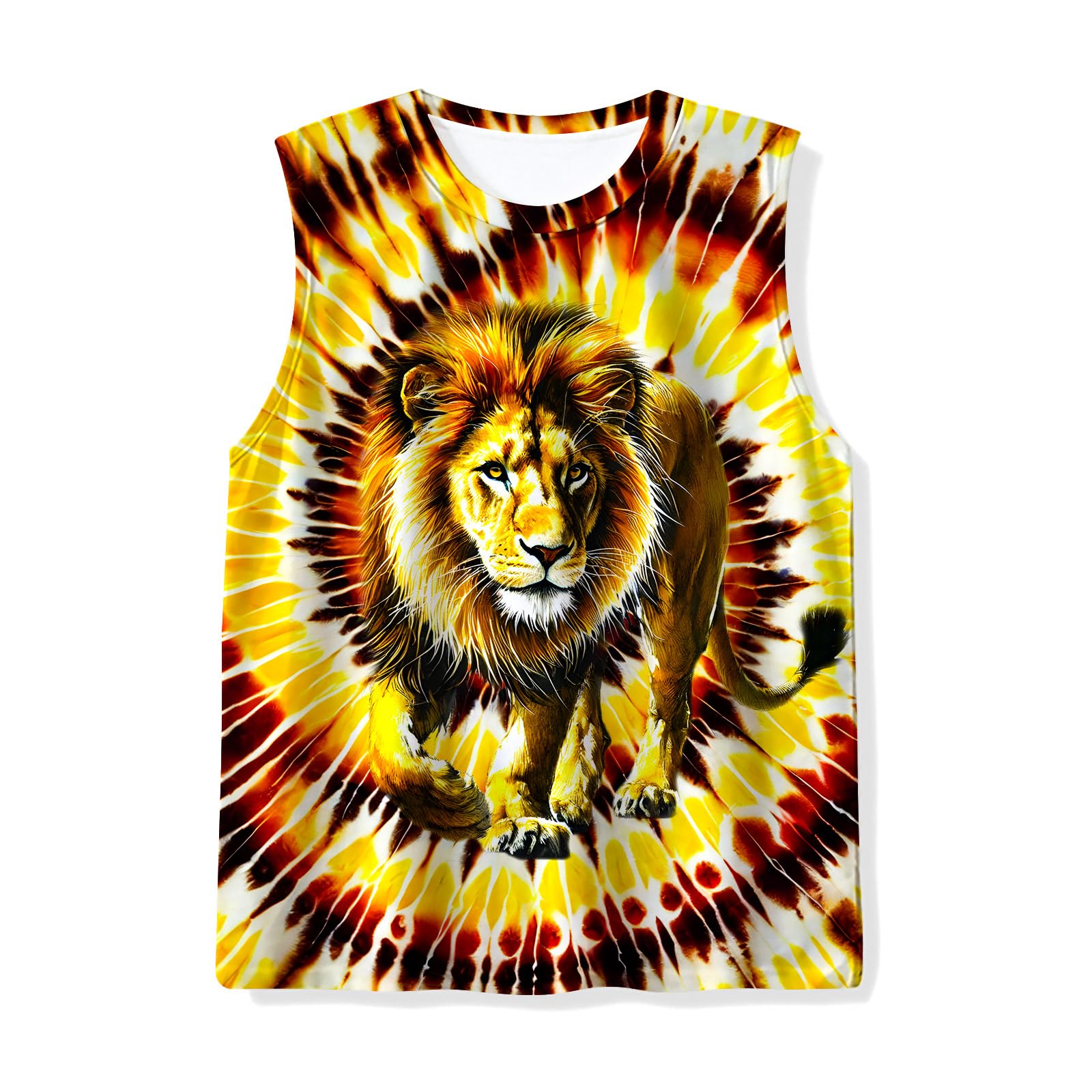 Kids Tie Dye Tank Tops Childrens Sleeveless T Shirts Hippies Tees for 5-14 Years Boys Girls