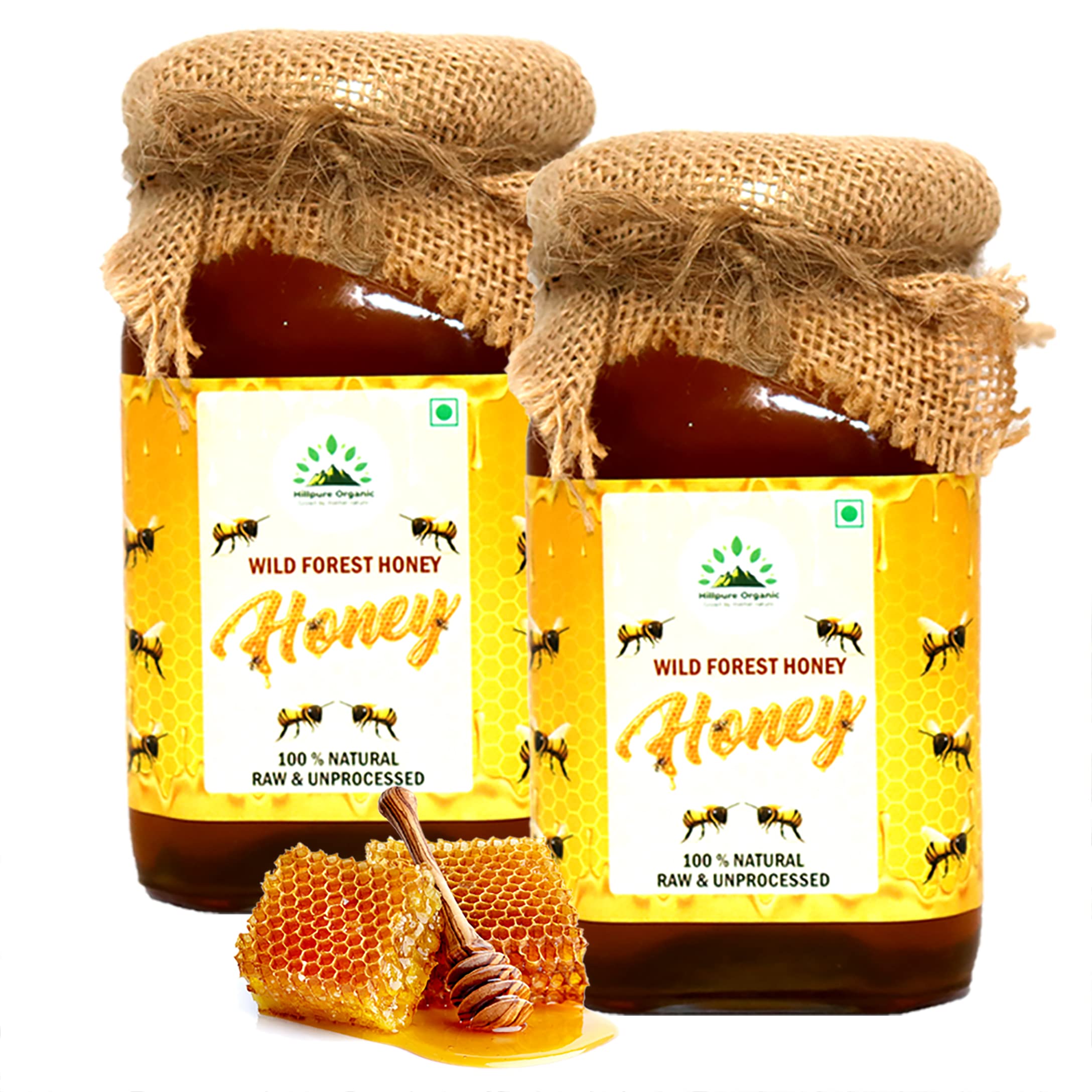 Hillpure Organic Wild Forest Raw Honey | Himalayan Forest raw honey |100% Pure And Natural Unprocessed Honey | Uttarakhand Forest Raw Honey (500 gm + 500 gm) Glass Bottle, Pack of 2 (2) (B0BWRMB53C) Amazon Price History, Amazon Price Tracker