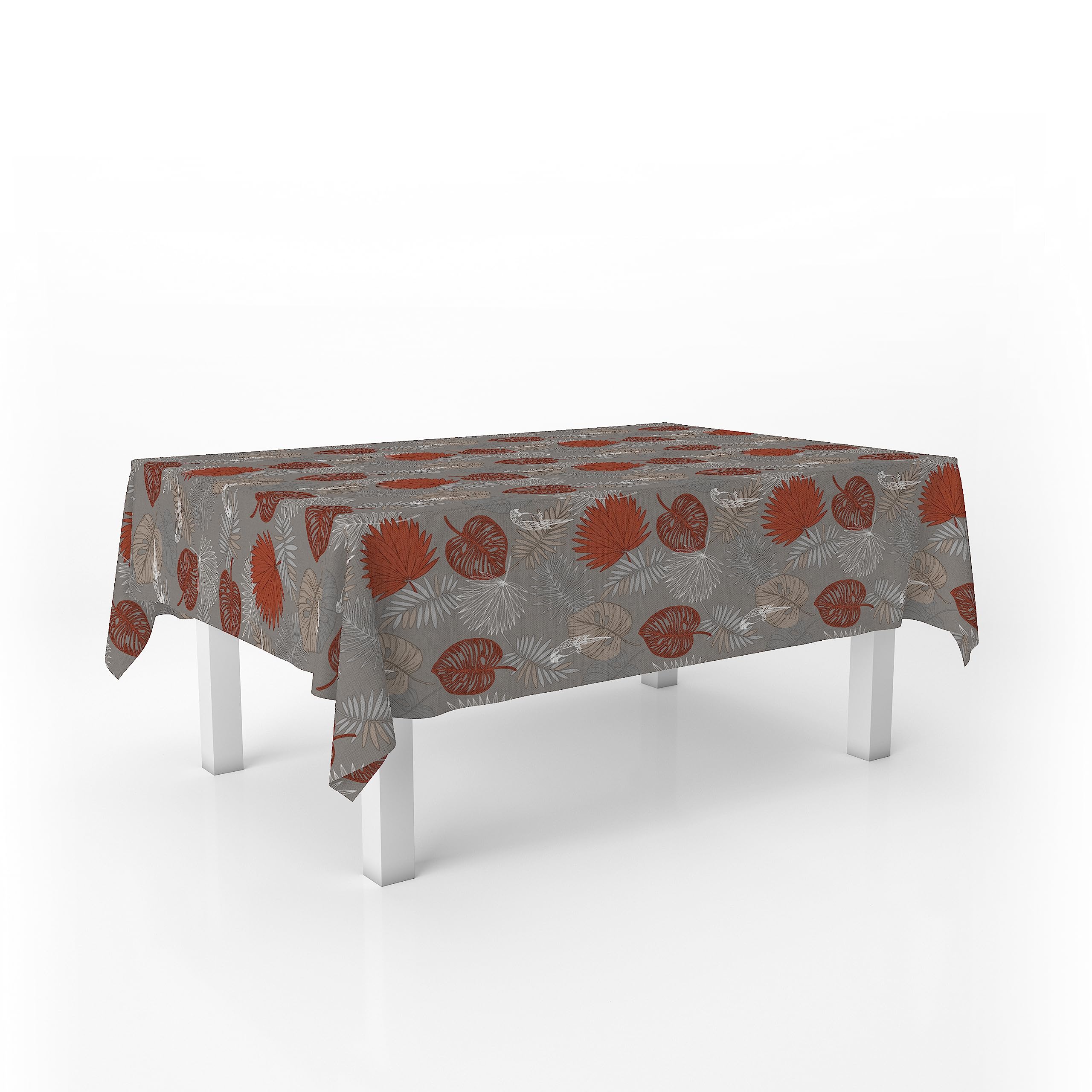 Martina Home ARGA oilcloth tablecloth, grey, 200 x 140 cm