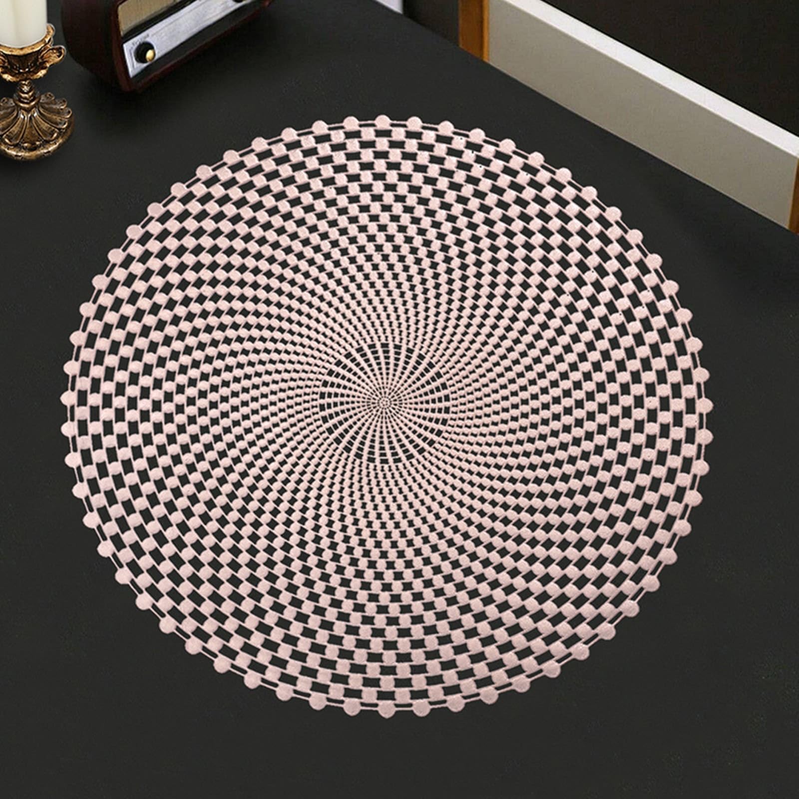 Set de table rond kaléidoscope or rose KnSam pour sublimer vos dîners