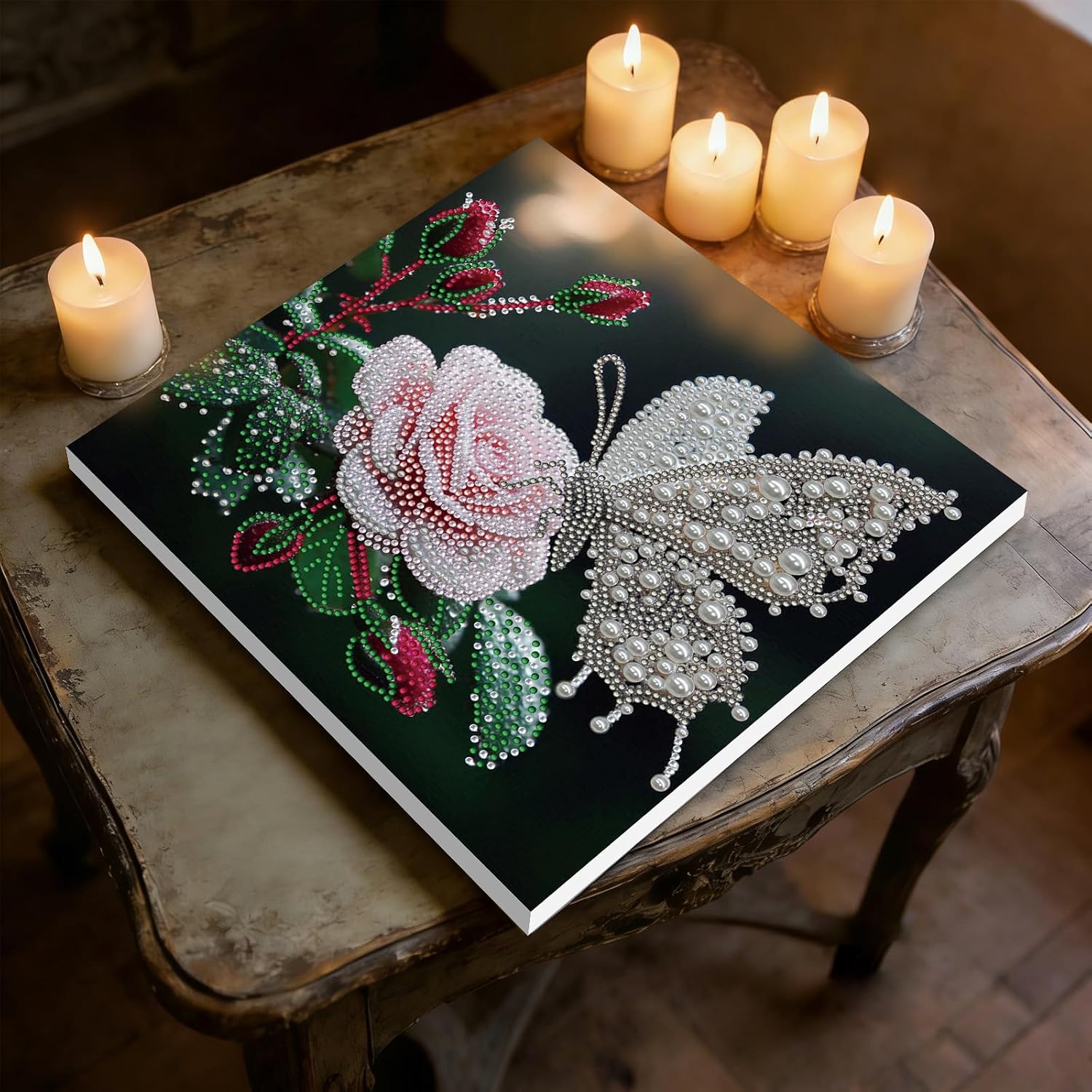 Sulunmo with Frame Diamond Art Kits for Adults,5D Full Special Shaped Pearl Drill Diamond Painting Kits for Beginners,DIY Diamond Dots Paintings Picture Arts Craft (Butterfly) 25 * 25cm