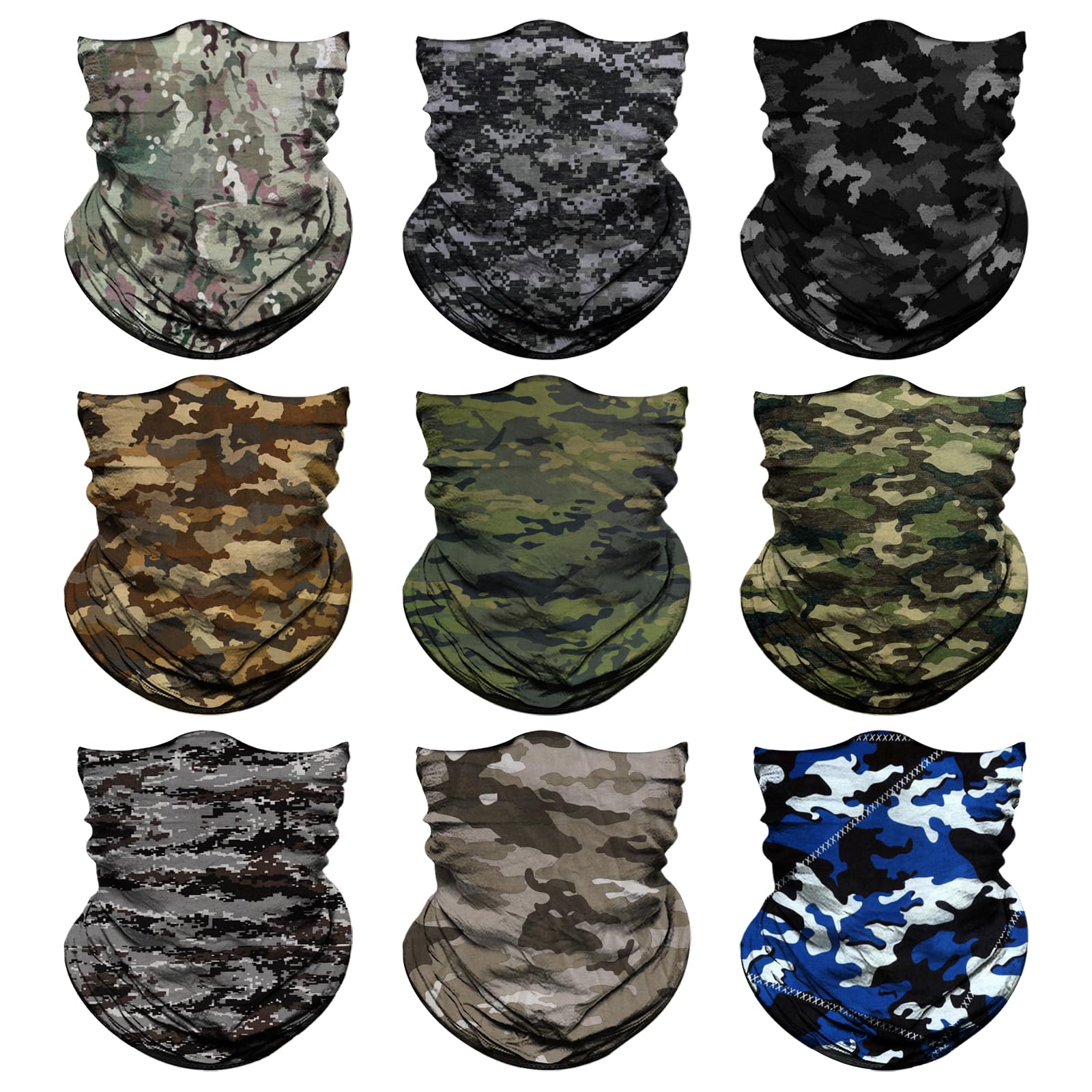 Neck Gaiter for Men Women Headwear Bandana Head Wrap Face Scarf Mask Cover Warmer Balaclava-Seamless & Versatile