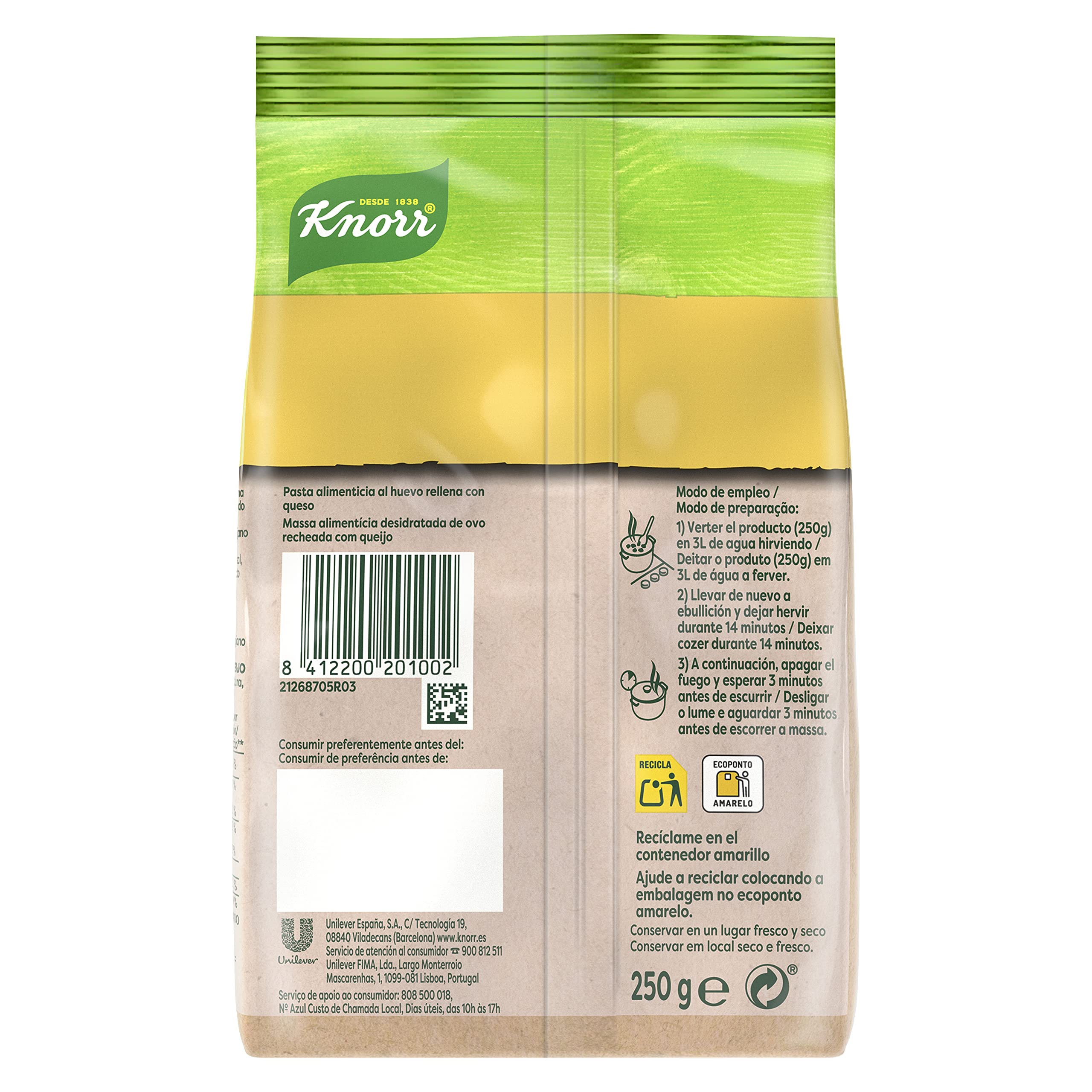 Knorr Pasta Rellena Tortellini de Queso 250g