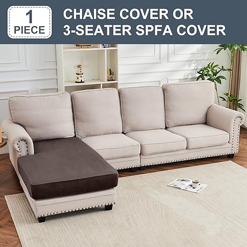 Vista 222 de Funda para Sofá de Terciopelo Elástico Funda de Cojín de Sofá 1 Pieza - Funda Elástica Lavable para Asiento o Respaldo, Fundas de Asiento para Sofás