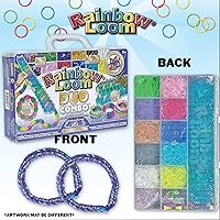 Vista 2 de Rainbow Loom® Duo Combo con colección de bandas de goma Jewel, cuenta con 2 que se conectan para hacer creaciones más largas y anchas, un estuche