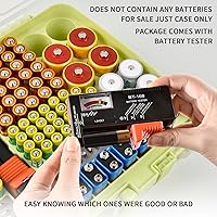 Vista 6 de Caja organizadora de batería Aptbyte con soporte de almacenamiento y probador - 269 baterías Paquete de variedad de doble cara, contiene AA AAA 4A C