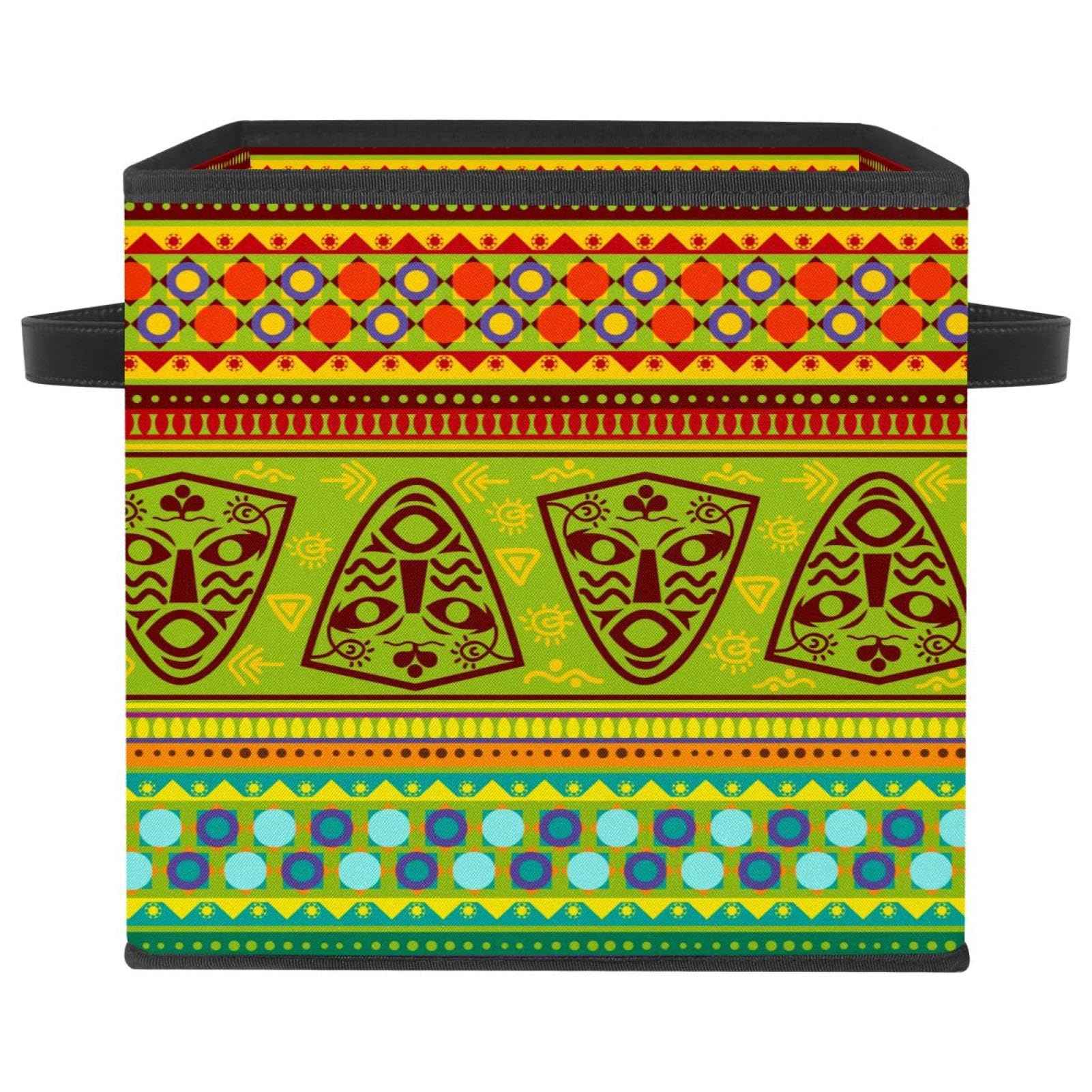 Boîte de rangement pliable Tribe Africa Cube en tissu pour placard et maison