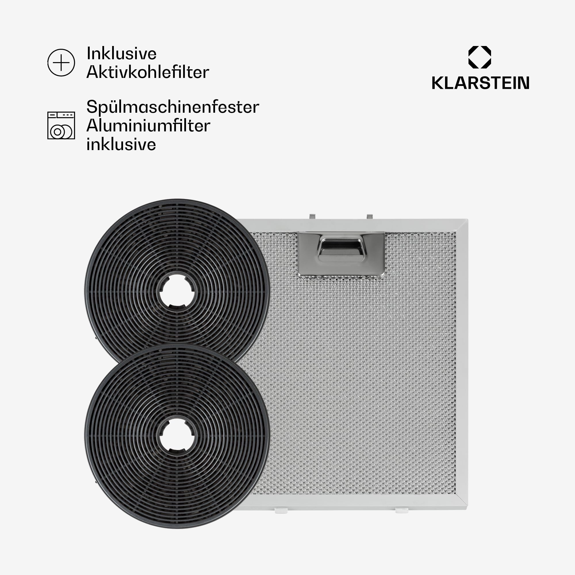 Klarstein Skyfall Smart Dunstabzugshaube freihängend Umluft Abluft App Gestensteuerung 45x42 cm 402 m³/h 200 W LED schwarz
