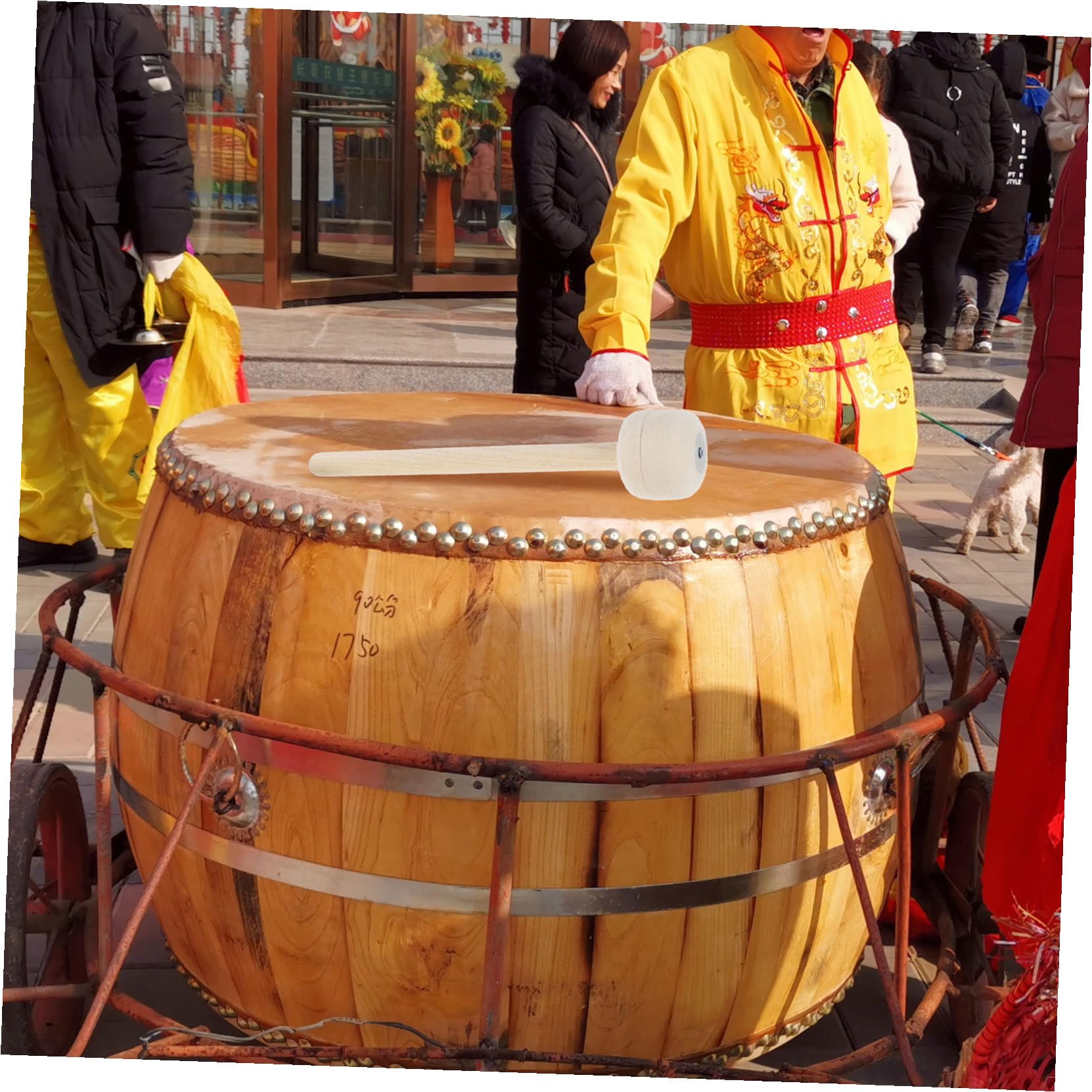 Toyvian 2 pezzi Mazzetto di grande cassa in legno con testa in feltro di lana bacchette per tamburo percussione accessorio pratico per principianti e musicisti
