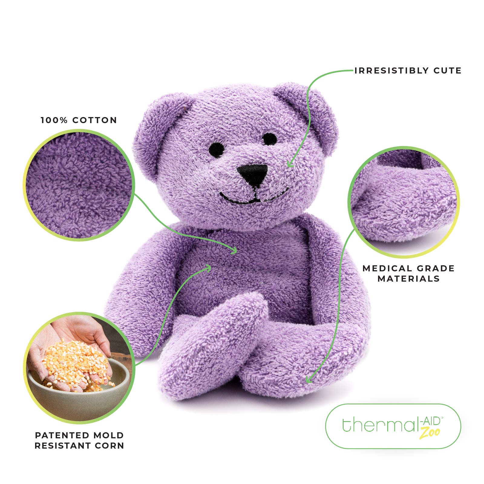 ThermalAid Zoo — Tumble The Lavender Bear — Kids Hot and Cold Pain