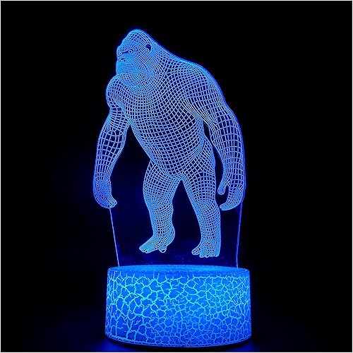 Kdbdkswx Luz nocturna con ilusión 3D, lámpara de escritorio LED creativa, control táctil, 7 cambios de color para decoración del hogar o regalos