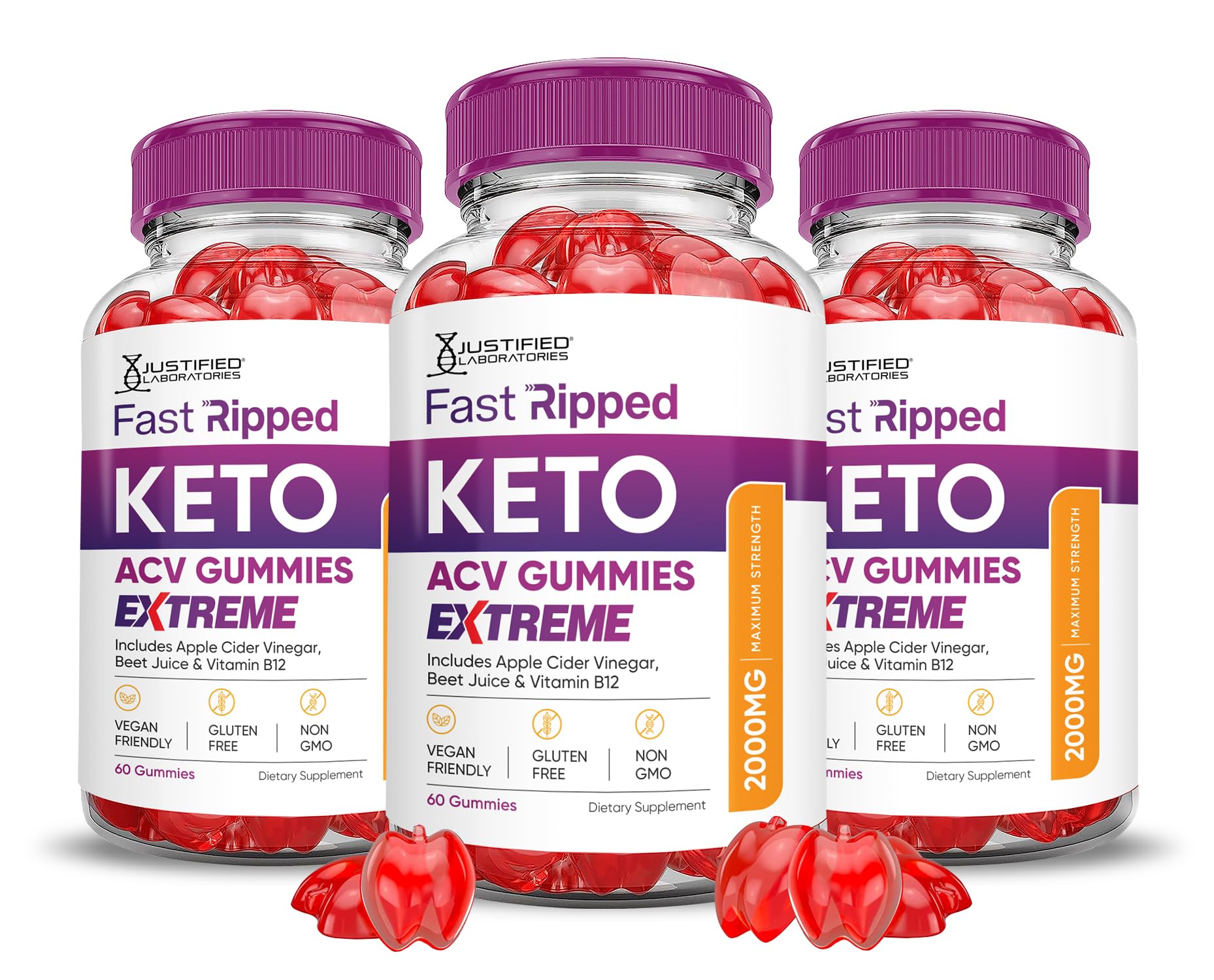 Amazon.com: (3 Pack) Fast Ripped Keto ACV Gummies Extreme 2000MG Fast ...