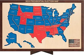 3D Wooden United States 2024 Presidential Election Map, Inauguration Day 2025 Keepsake, Election Party Supplies