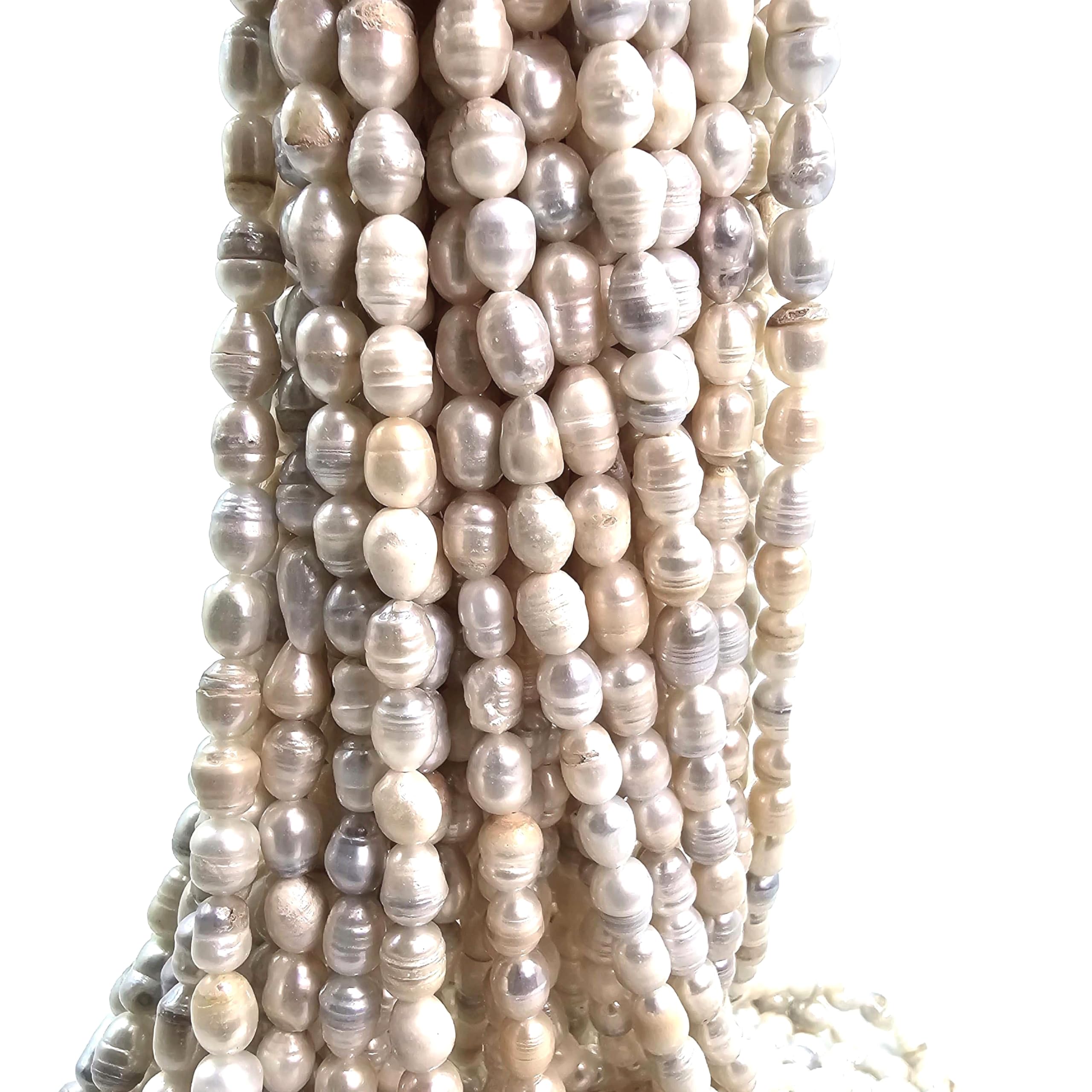 Freshwater Pearl 6~7mm Jewelry Making Stone Beads DIY Crafts Embroidery Work Beads Strings (Fresh Water Pearl 6~7mm)