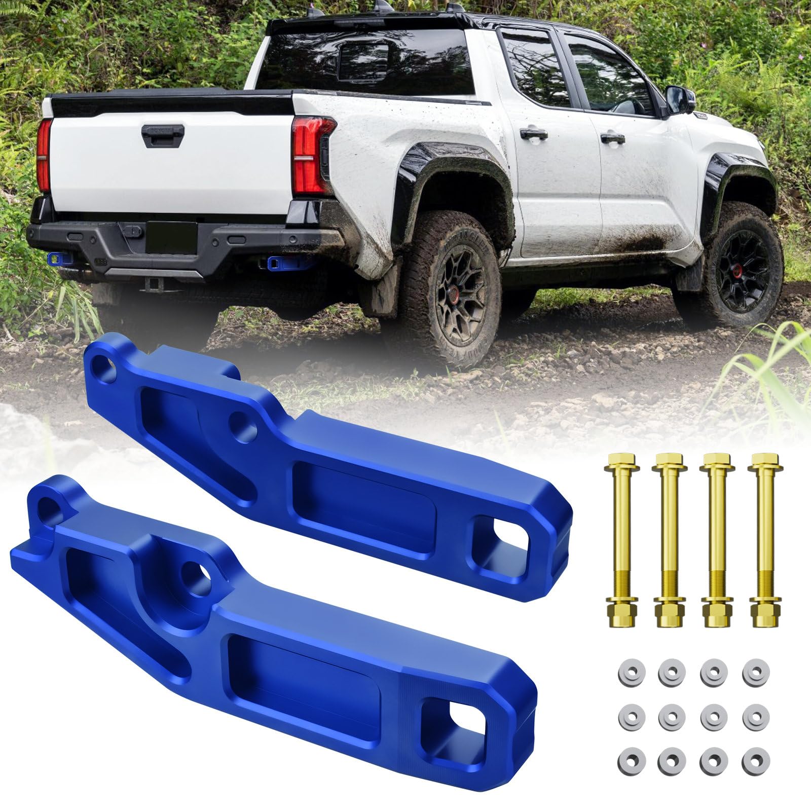 Photo 1 of TECHPICCO Rear Recovery Points for Tacoma 2024 2025 2026 OEM PT989-35245-03?Rear Tow Hooks Compatible with Toyota Tacoma Accessories 2024-2026 (Blue)