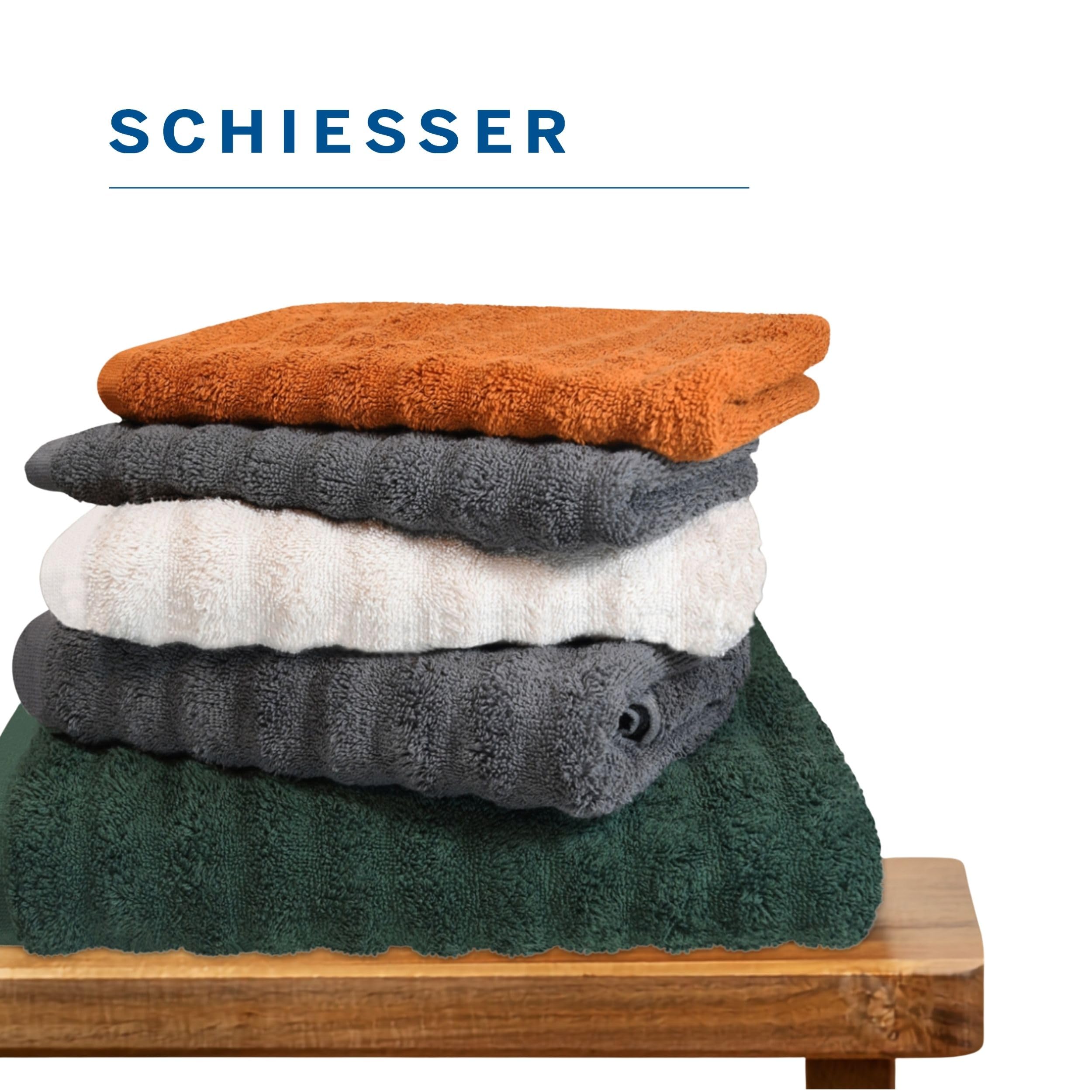 Schiesser Badetuch | 2er Set | 100% Baumwolle | Dunkelgrau