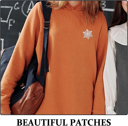 Miniatura 7 de EXCEART Parches de bordado de Navidad, parches de copo de nieve, parches para planchar en ropa, fiesta, decoración de Navidad, manualidades,