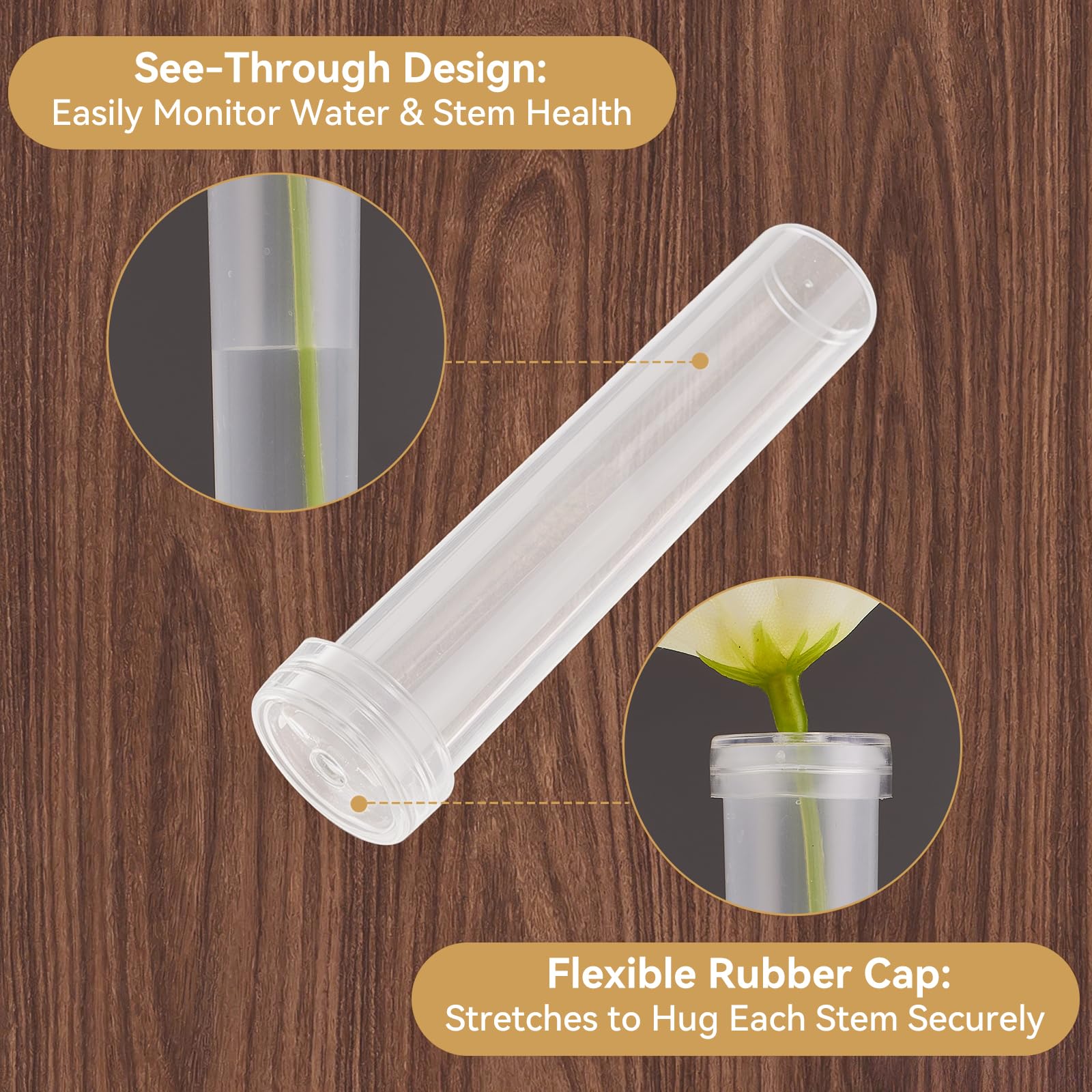 Clear Floral Water Tubes - 100 Pack -5
