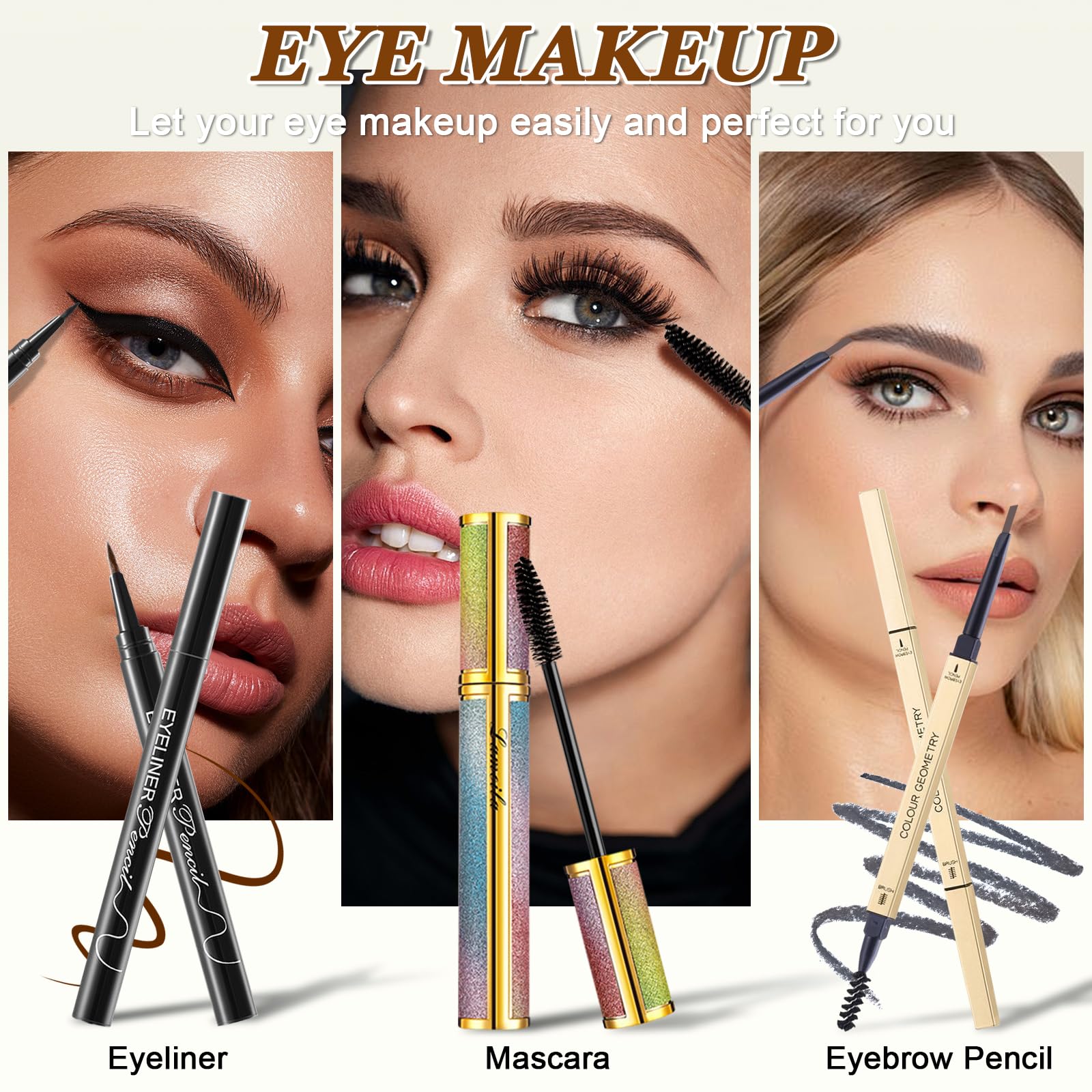 Set Trucchi Donna, Cofanetto Regalo Make Up per Ragazza Adolescente, Kit Trucco Make Up Completo con Palette di Ombretto, Fondotinta, Mascara, Gloss Labbra, Eyeliner, Palette di Correttore