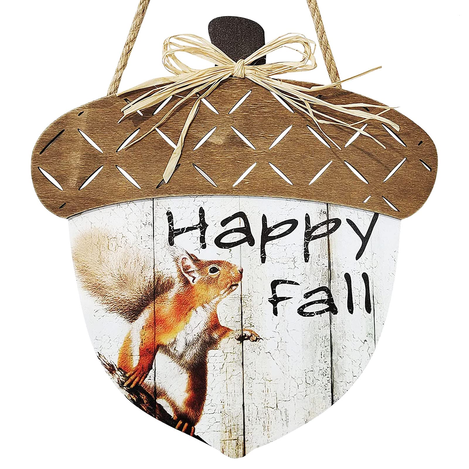 Happy Fall Sign Wooden Autumn Harvest Hanging Decor for Porch Front Door Thanksgiving Decorations Hello Fall Farmhouse Fence Rustic Wall Plaque Ornaments