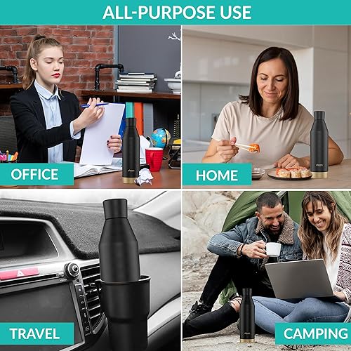 Miniatura 20 de THE CLEAN HYDRATION Co. Botella de agua aislada (17 onzas), botella de agua de acero inoxidable para adultos, Botella de agua, termo de doble pared